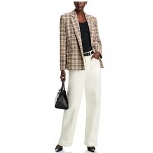 NWT Boss Janka Double Breasted Blazer tweed marshland Green Tartan size 2